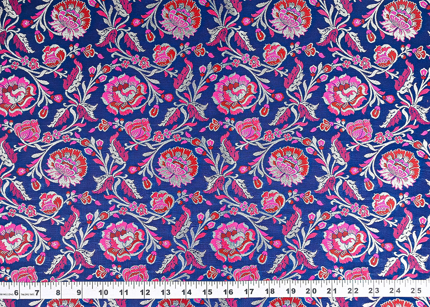Navy-Blue-Banarasi-Brocade-Fabric-With-All-Over-Thread-And-Zari-Handloom-21474-measurement-view