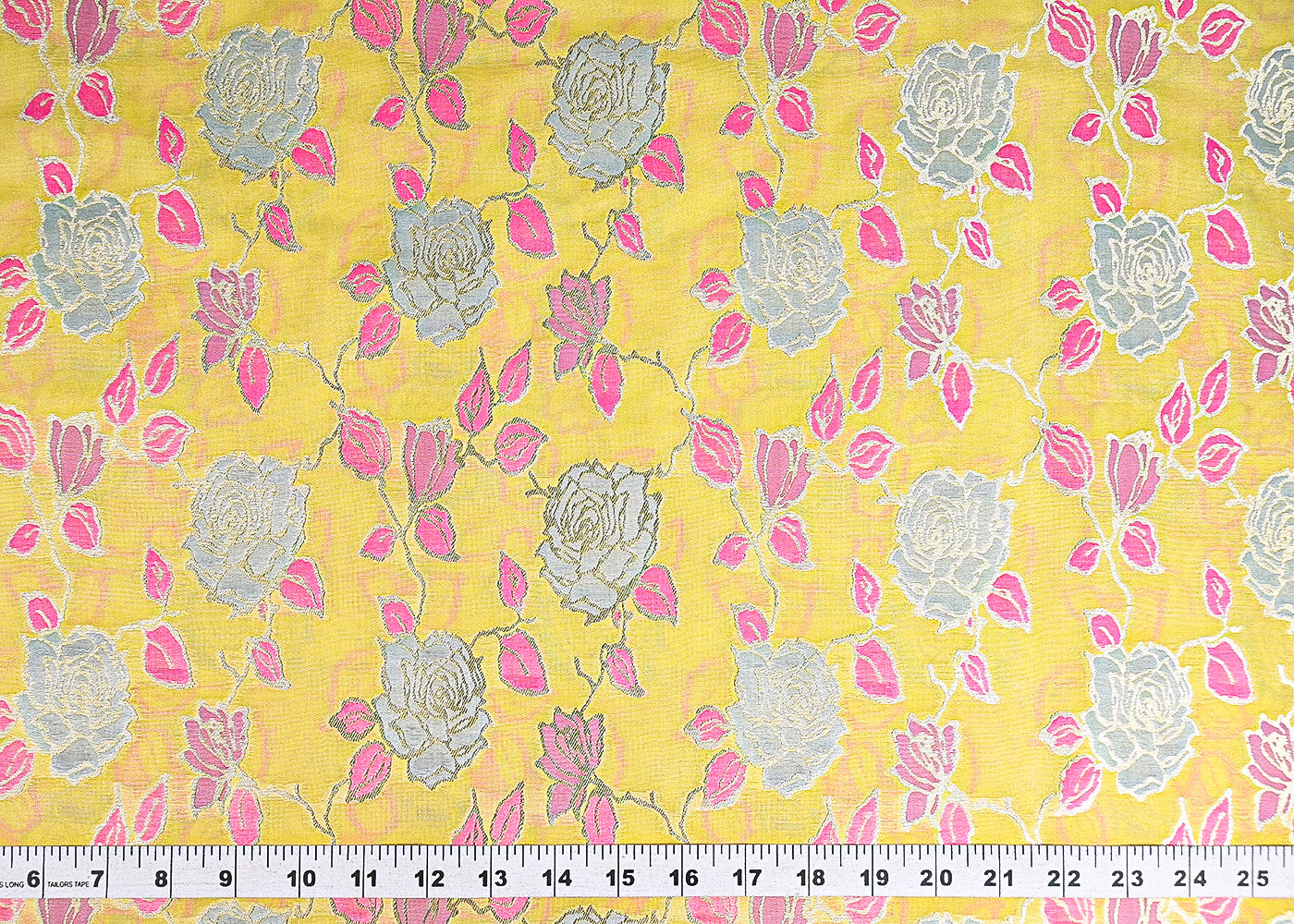 Light-Yellow-Banarasi-Brocade-Fabric-With-All-Over-Thread-And-Zari-Handloom-21477-measurement-view