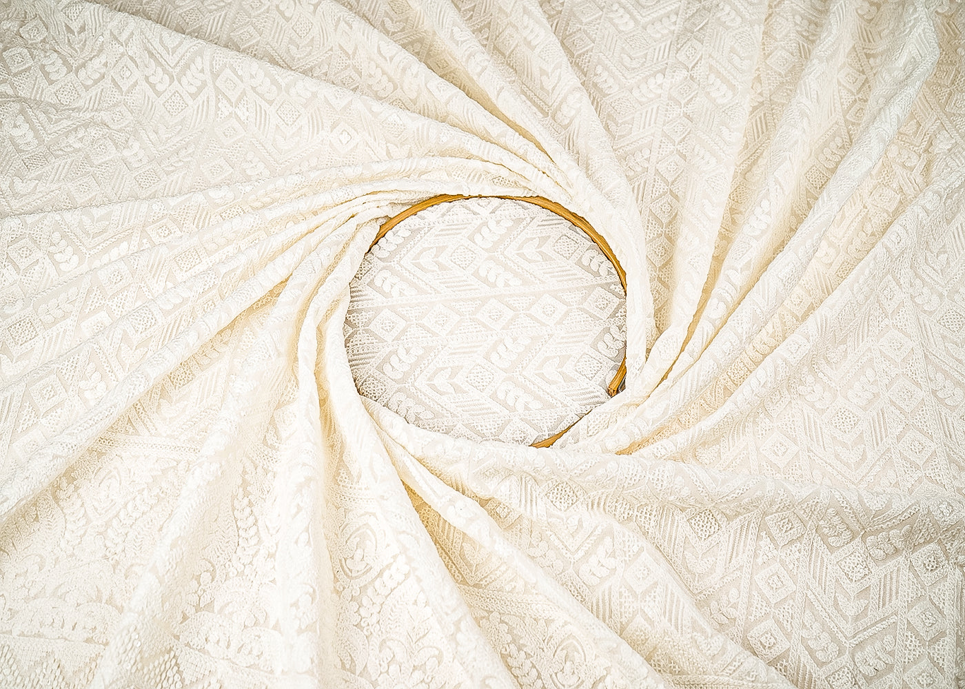 White-Dyeable-Georgette-Fabric-With-All-Over-Thread-Sequins-Work-And-One-Side-Border-21508-close-view