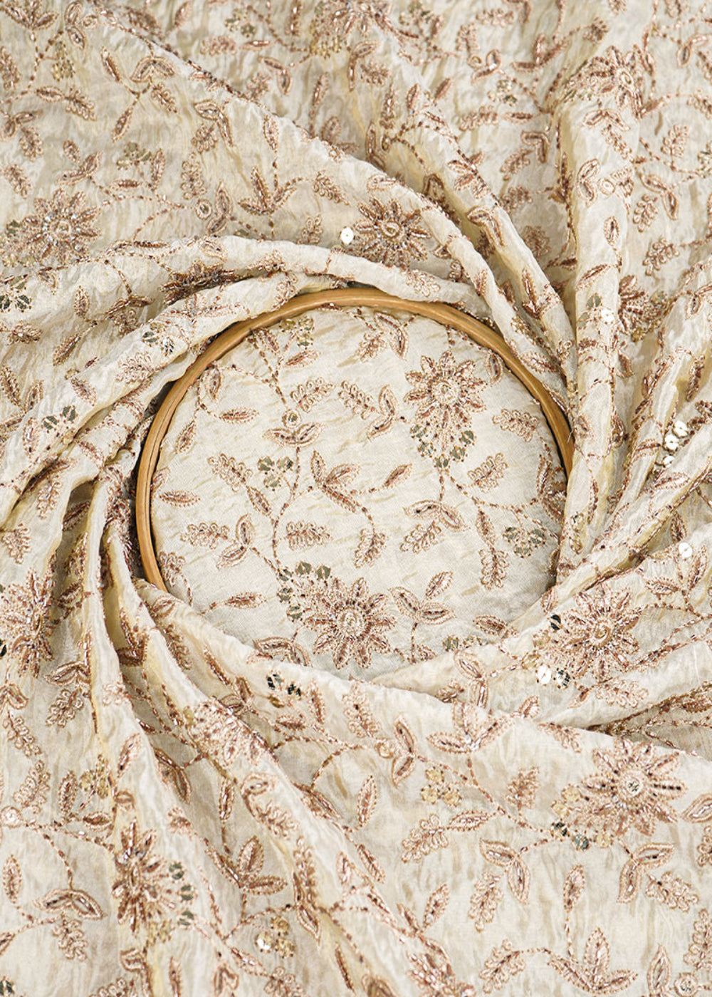 Golden-Dyeable-Tissue-Fabric-With-All-Over-Zari,-Sequins-And-Beads-Work-21511-close-view