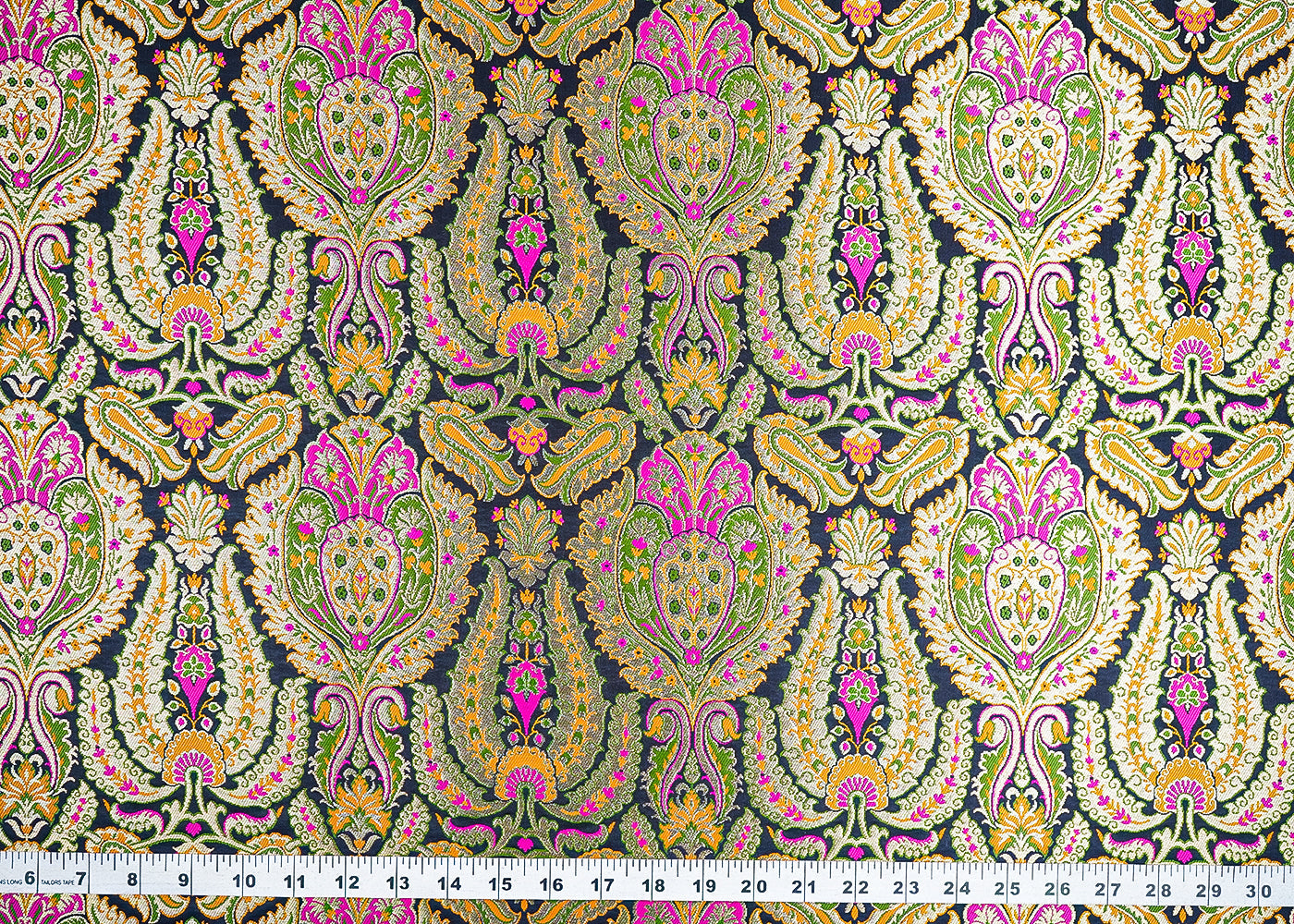 Black Pure Banarasi Brocade Fabric With All Over Thread And Zari Handloom 21528