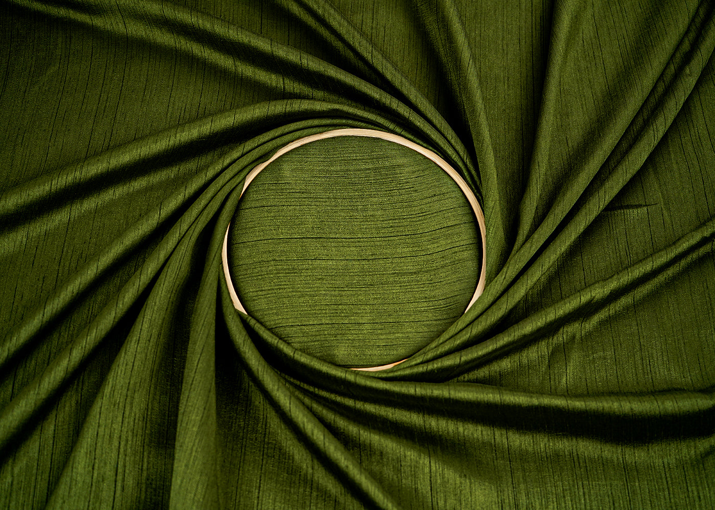 Green Colored Nysa Silk Fabric 21549(107)