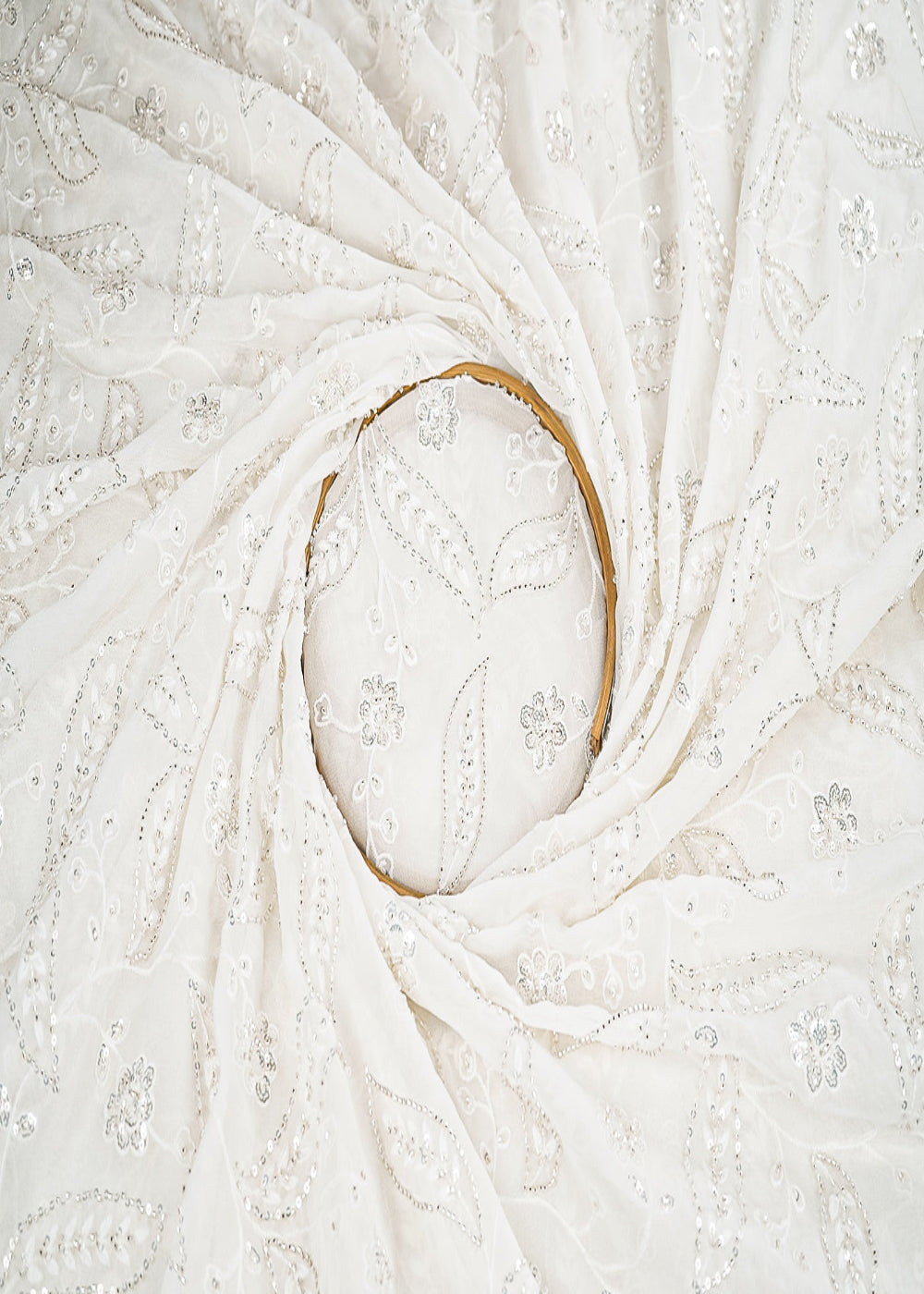 White-Dyeable-Georgette-Fabric-With-All-Over-Thread,-Katdana-And-Sequins-Work-21566-close-view