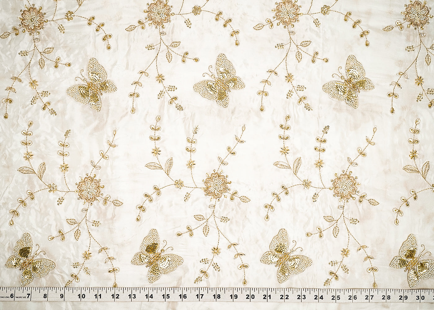 White-Dyeable-Crepe-Fabric-With-All-Over-Sequins,-Beads,-Zari-And-Katdana-Work-21570-measurement-view