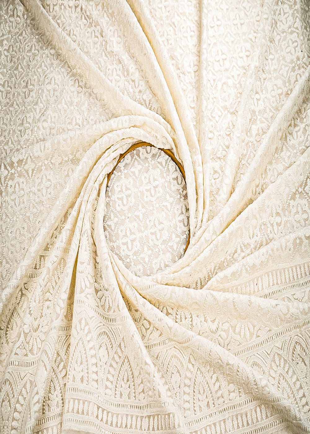 White-Dyeable-Georgette-Fabric-With-All-Over-Sequins-And-Thread-Work-With-One-Side-Border-21585-close-view