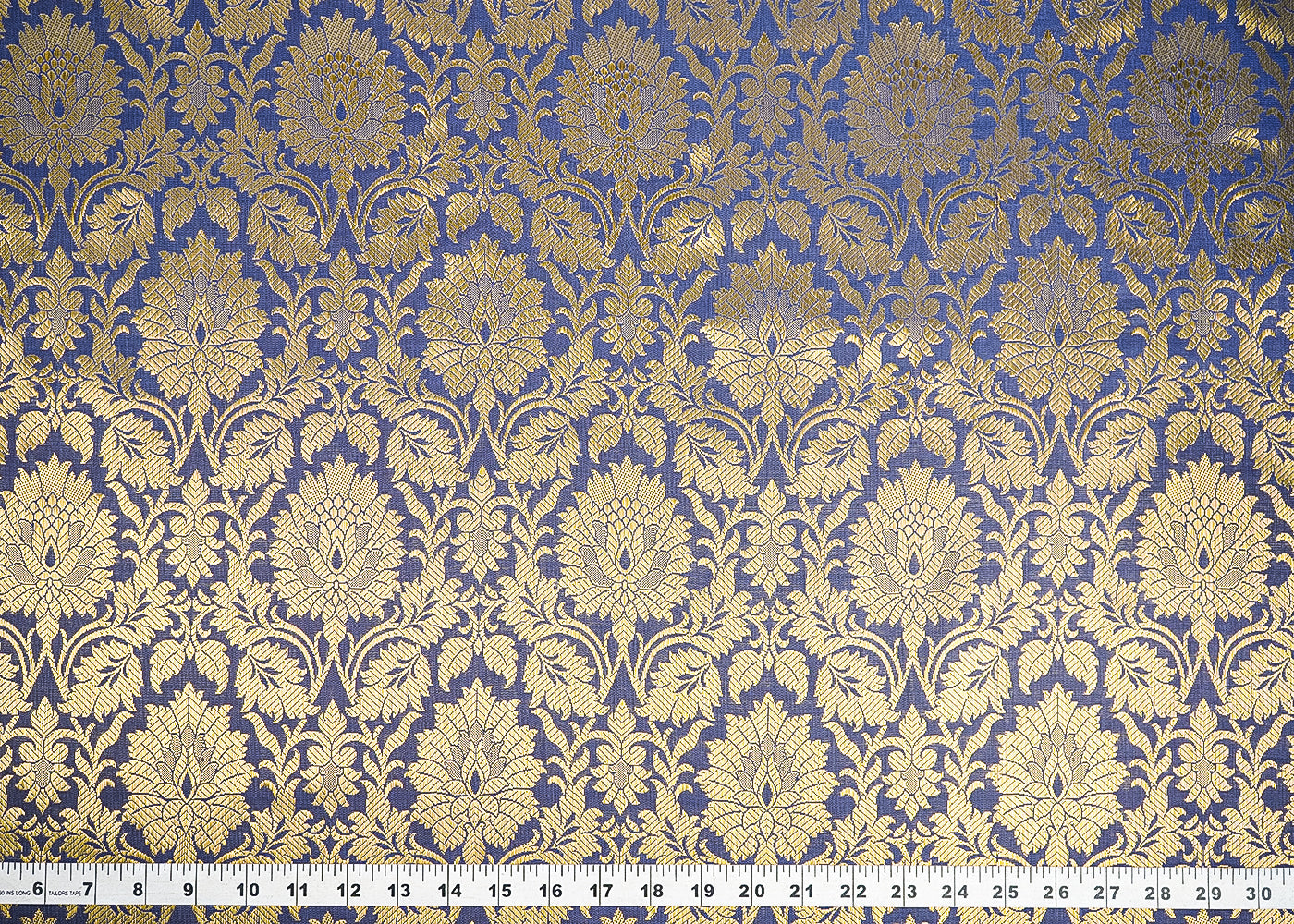 Greyish-Blue-Banarasi-Brocade-Fabric-With-All-Over-Golden-Zari-Handloom-21599-measurement-view