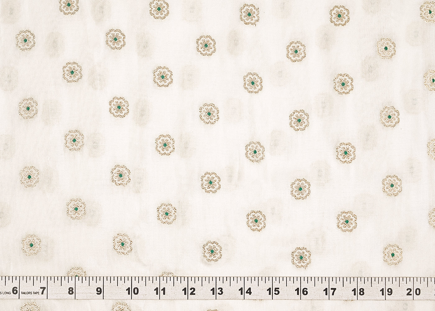 White Dyeable Silk Fabric With All Over Thread And Zari Handloom 21623