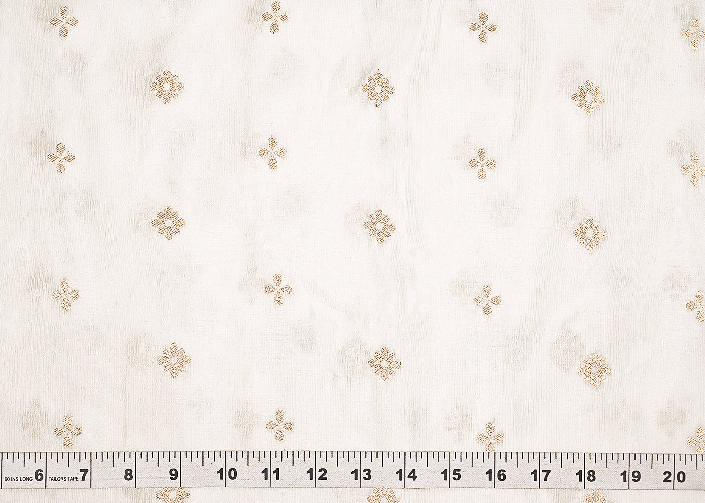 White Dyeable Silk Fabric With All Over Buti Work Of Zari Handloom 21628