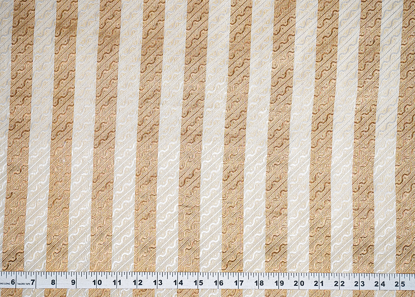 Golden Banarasi Brocade Fabric With All Over Golden Zari Handloom 21642