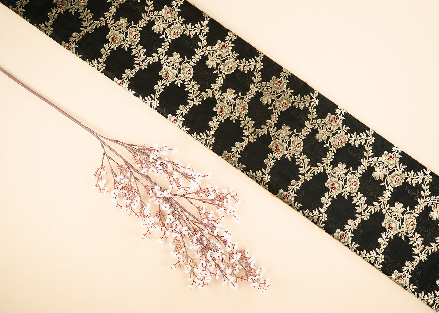 Black-banarasi-brocade-fabric-with-all-over-golden-zari-handloom-21646