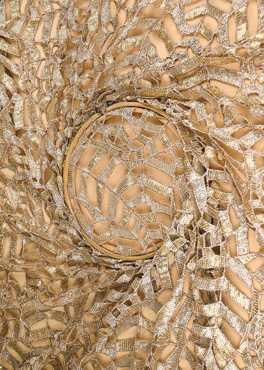 Golden-Imported-Laser-Cutwork-Net-Fabric-With-All-Over-Golden-Zari-And-Sequins-Work-21654-close-view