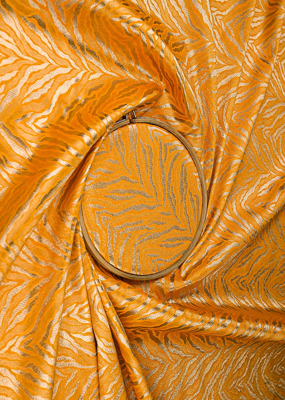 Yellow-Banarasi-Brocade-Fabric-With-All-Over-Zari-Handloom-21663-close-view