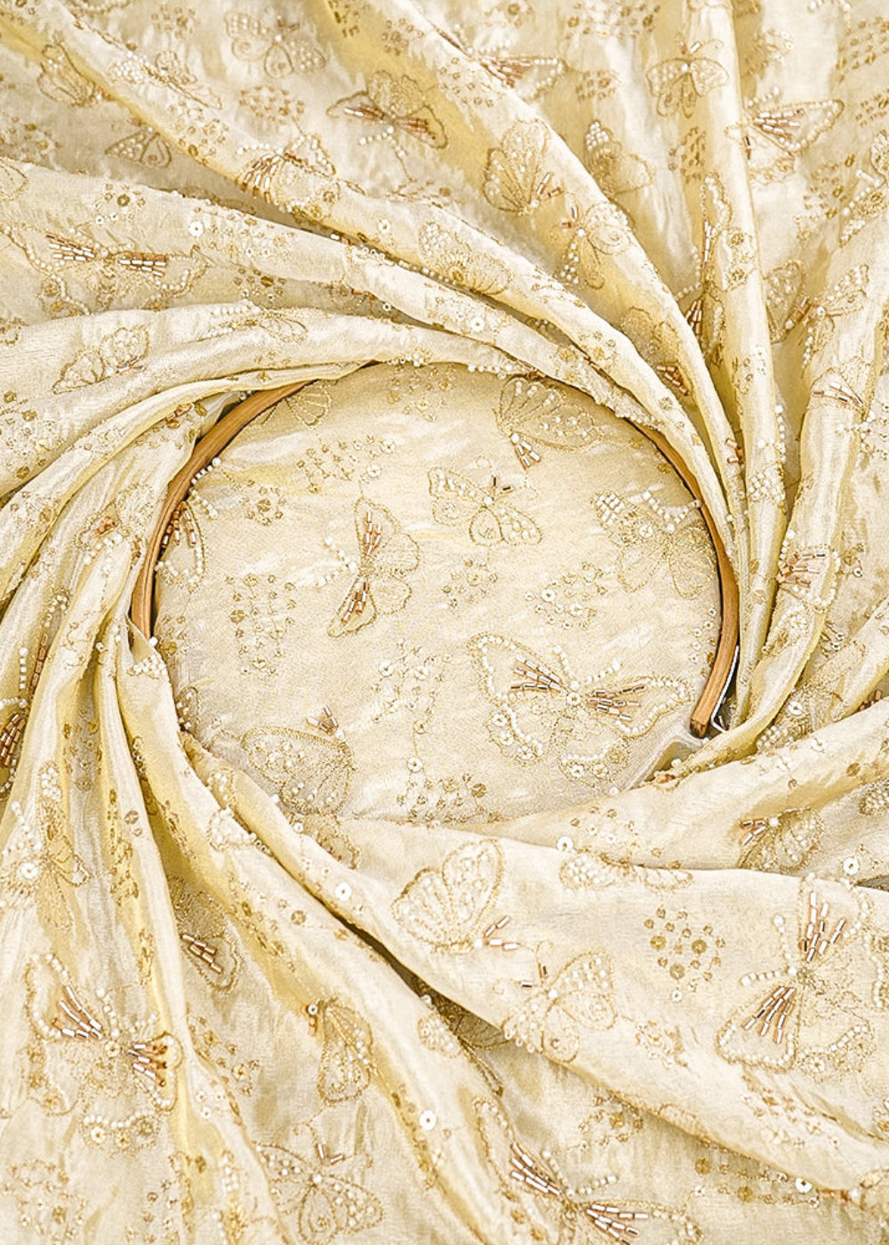 Golden-Dyeable-Tissue-Fabric-With-All-Over-Zari-Sequins-Bead-And-Katdana-Work-21680-close-view
