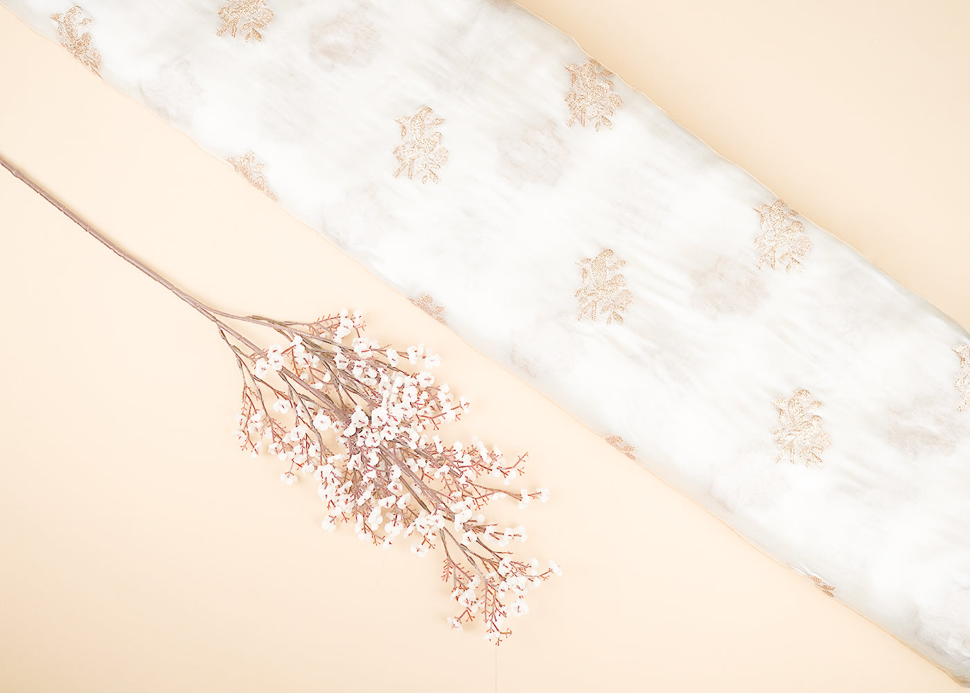 White-Dyeable-Organza-Satin-Fabric-With-All-Over-Zari-Handloom-21701