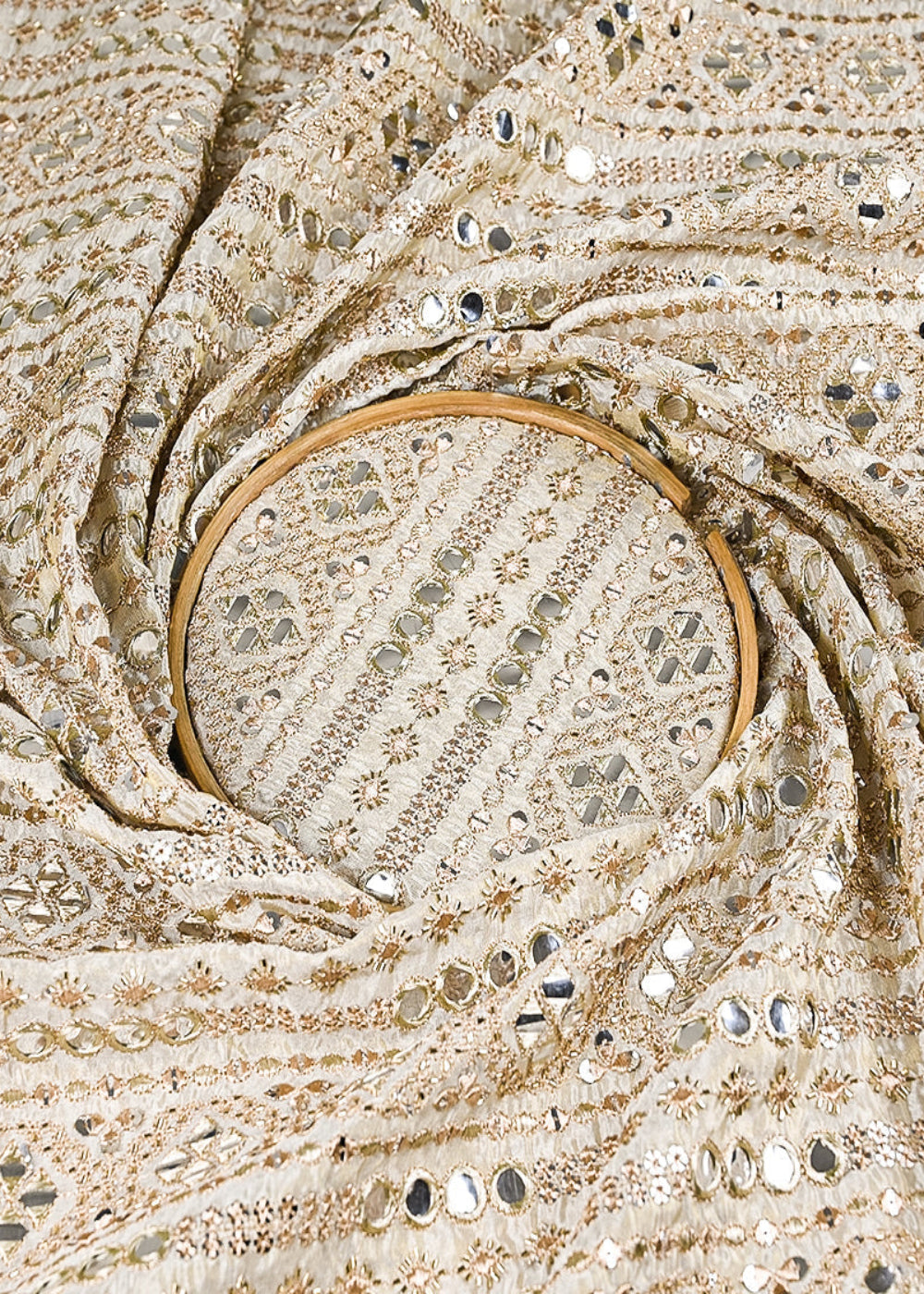 Golden-Dyeable-Tissue-Fabric-With-All-Over-Zari-Sequins-Katdana-And-Faux-Mirror-Work-21708-close-view