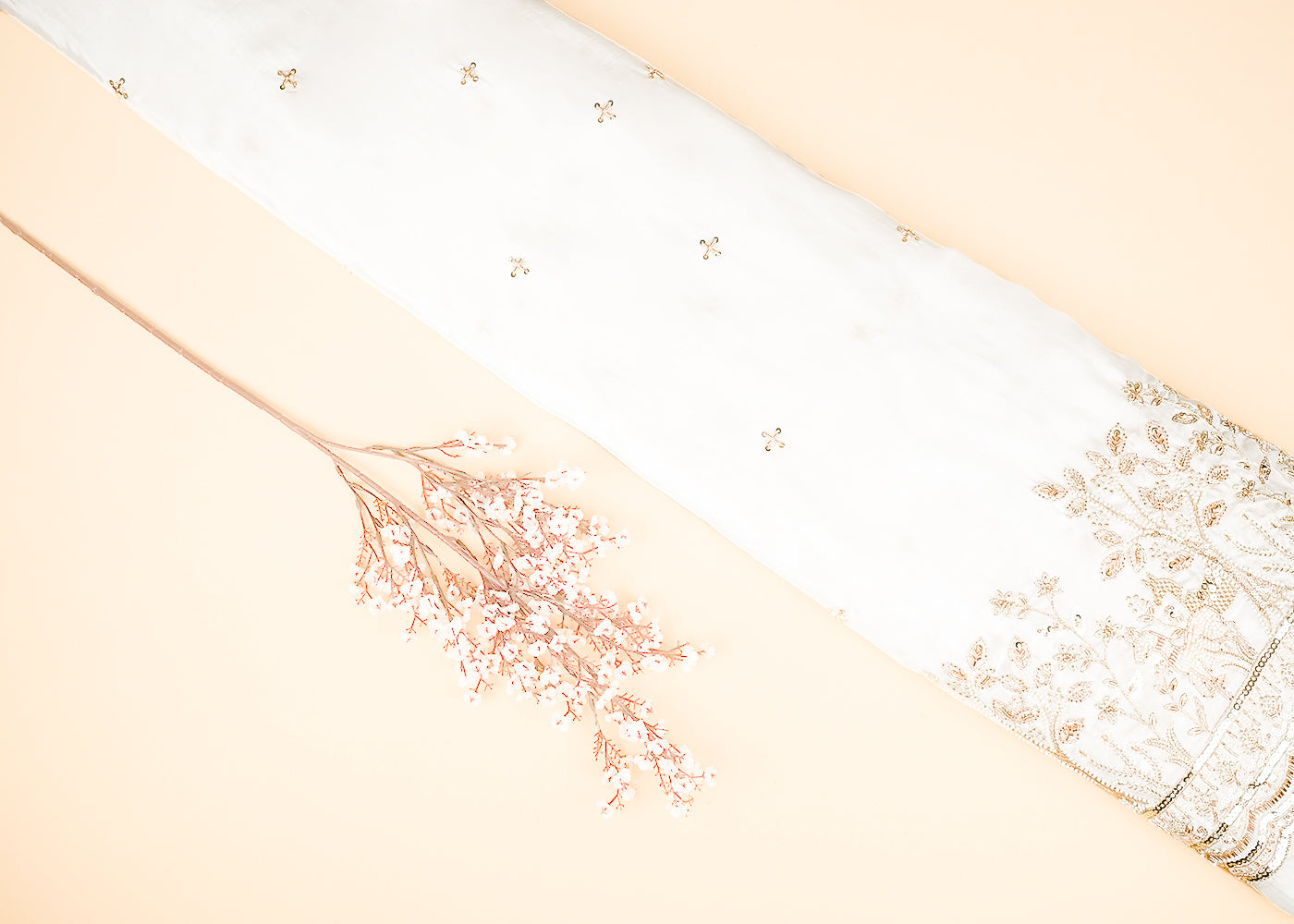 White-Dyeable-Organza-Fabric-With-All-Over-Buti-Of-Sequins-Bead-Katdana-And-Zari-Work-With-One-Side-Scalloped-Border-21717