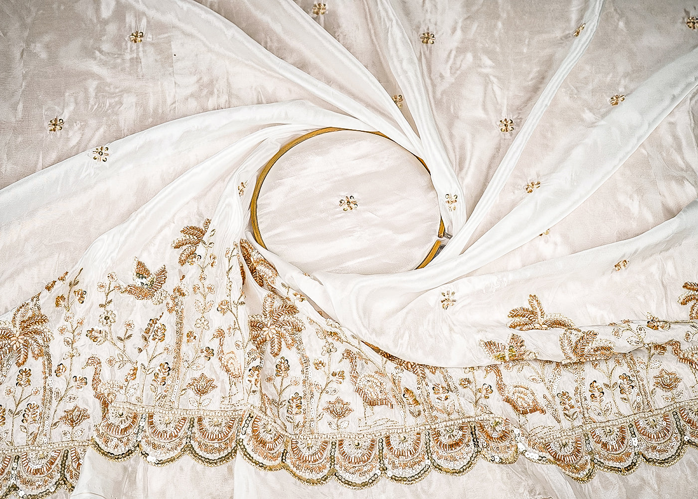 White-Dyeable-Organza-Fabric-With-All-Over-Buti-Of-Sequins-Bead-And-Katdana-Work-With-One-Side-Scalloped-Border-21718-close-view