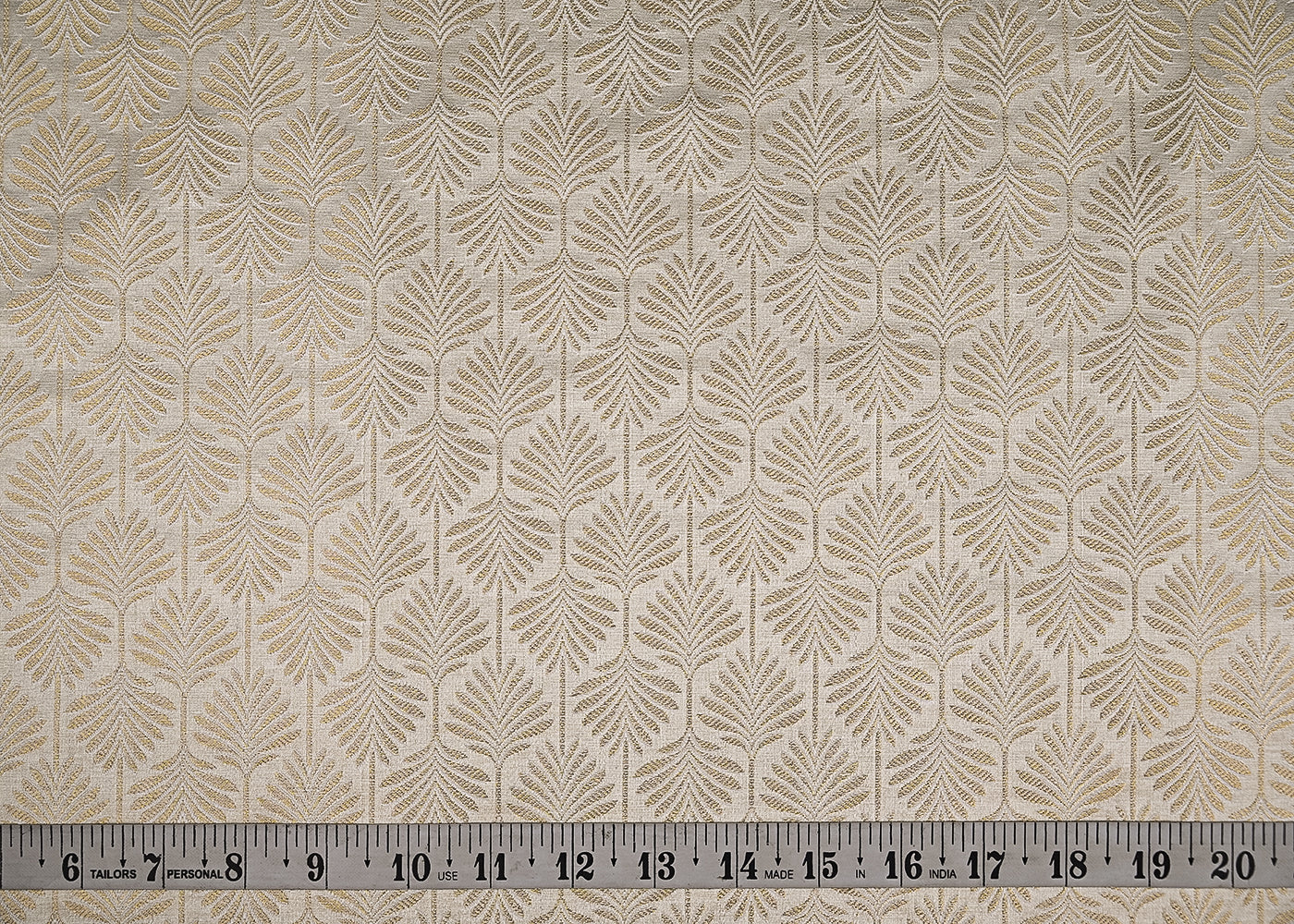 White Dyeable Banarasi Brocade Fabric With All Over Zari Handloom 21738