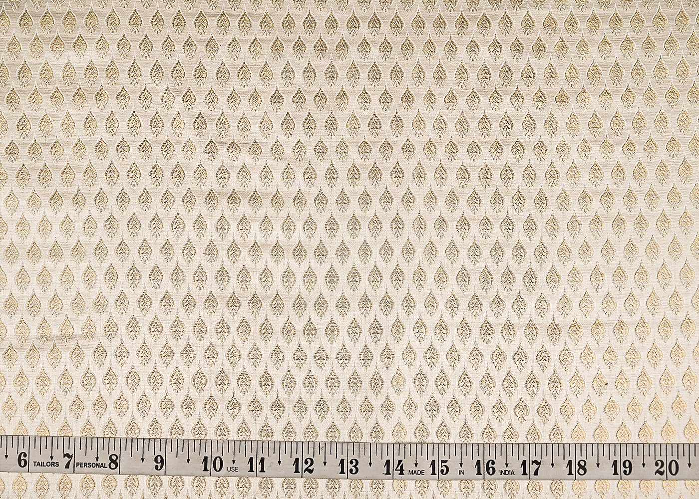 White Dyeable Banarasi Brocade Fabric With All Over Zari Handloom 21744