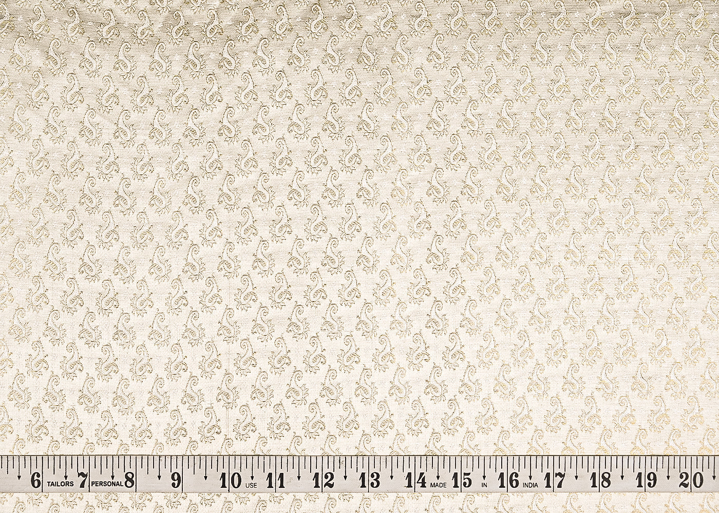 White Dyeable Banarasi Brocade Fabric With All Over Zari Handloom 21745