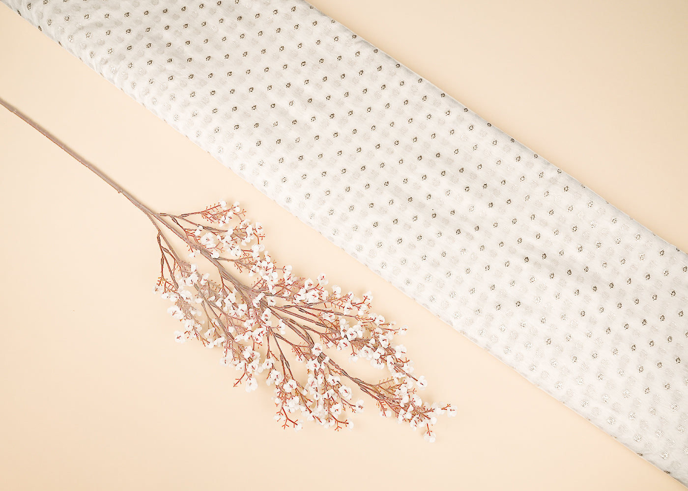 White-Dyeable-Chanderi-Silk-Fabric-With-All-Over-Dull-Gold-Zari-Handloom-21779