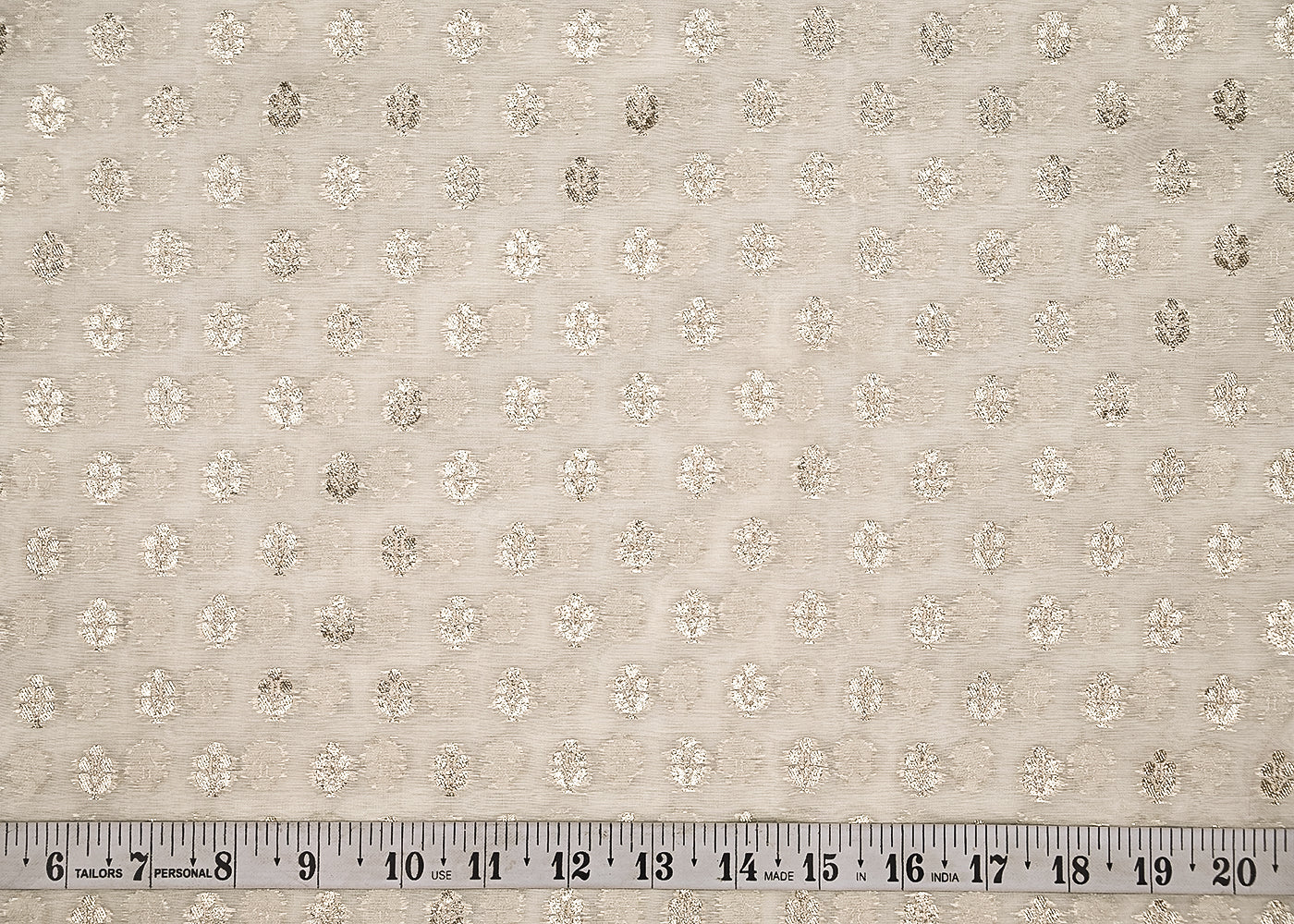 White-Dyeable-Chanderi-Silk-Fabric-With-All-Over-Dull-Gold-Zari-Handloom-21790-measurement-view