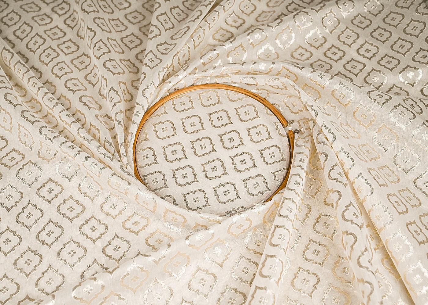 White-Dyeable-Chanderi-Silk-Fabric-With-All-Over-Dull-Gold-Zari-Handloom-21791-close-view