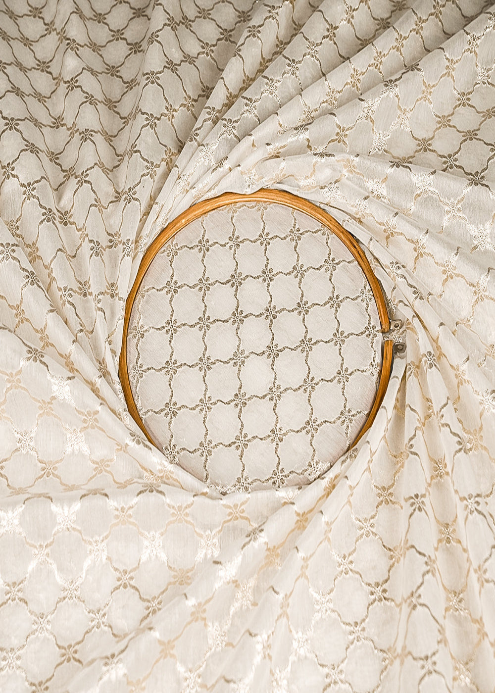 White-Dyeable-Chanderi-Silk-Fabric-With-All-Over-Dull-Gold-Zari-Handloom-21792-close-view