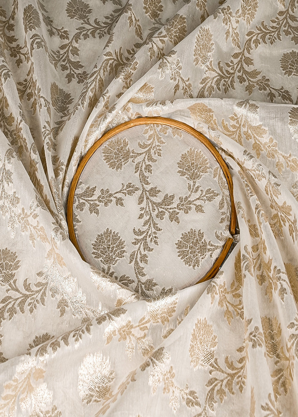 White-Dyeable-Chanderi-Silk-Fabric-With-All-Over-Dull-Gold-Zari-Handloom-21802-close-view