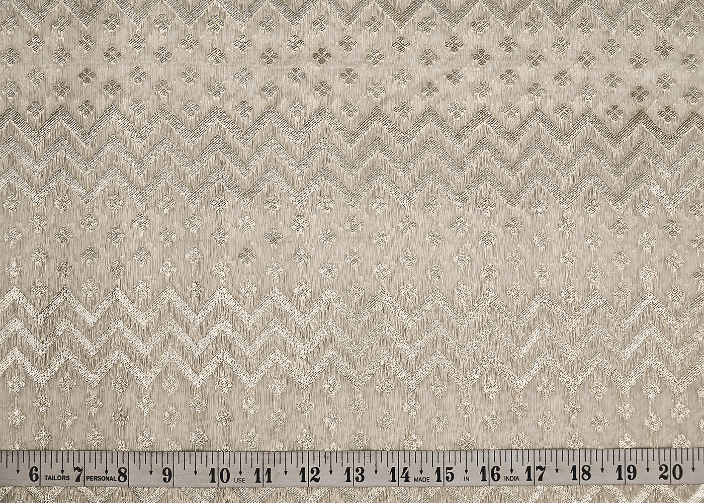 White-Dyeable-Chanderi-Silk-Fabric-With-All-Over-Dull-Gold-Zari-Handloom-21808-measurement-view