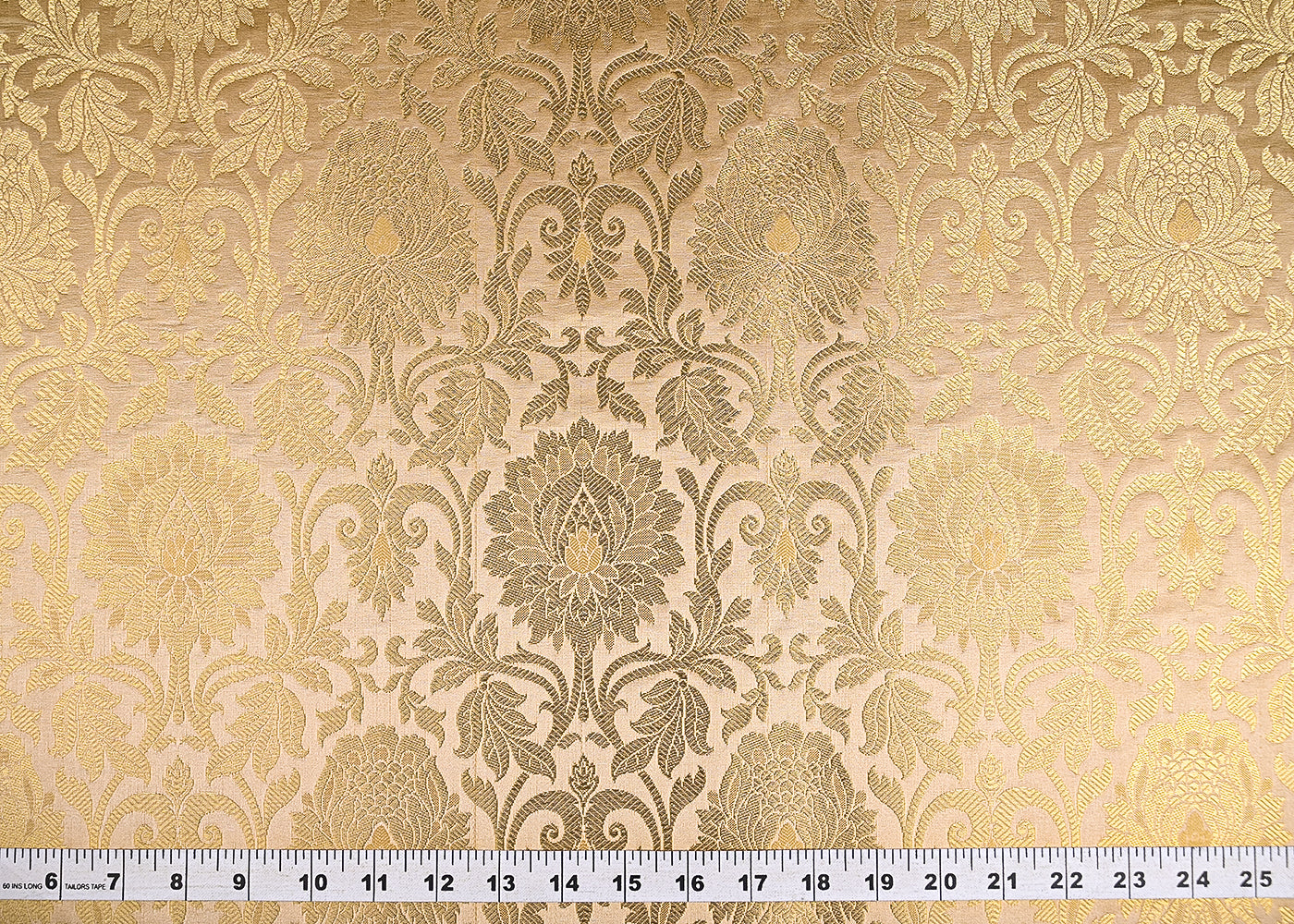 Golden-Banarasi-Brocade-Fabric-With-All-Over-Golden-Zari-Handloom-21820-measurement-view