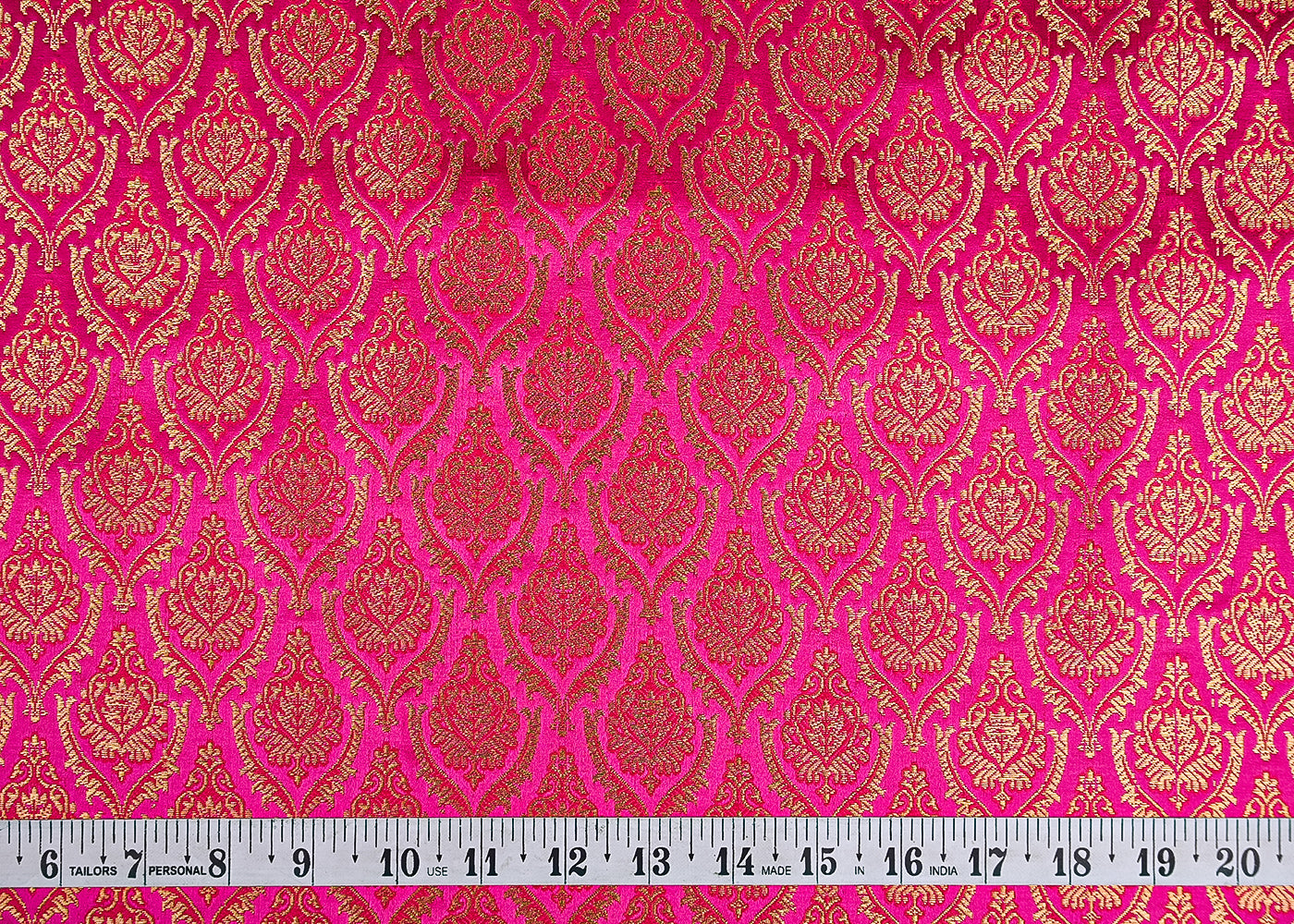 Rani-Pink-Banarasi-Brocade-Fabric-With-All-Over-Thread-And-Zari-Golden-Handloom-21822-measrement-view