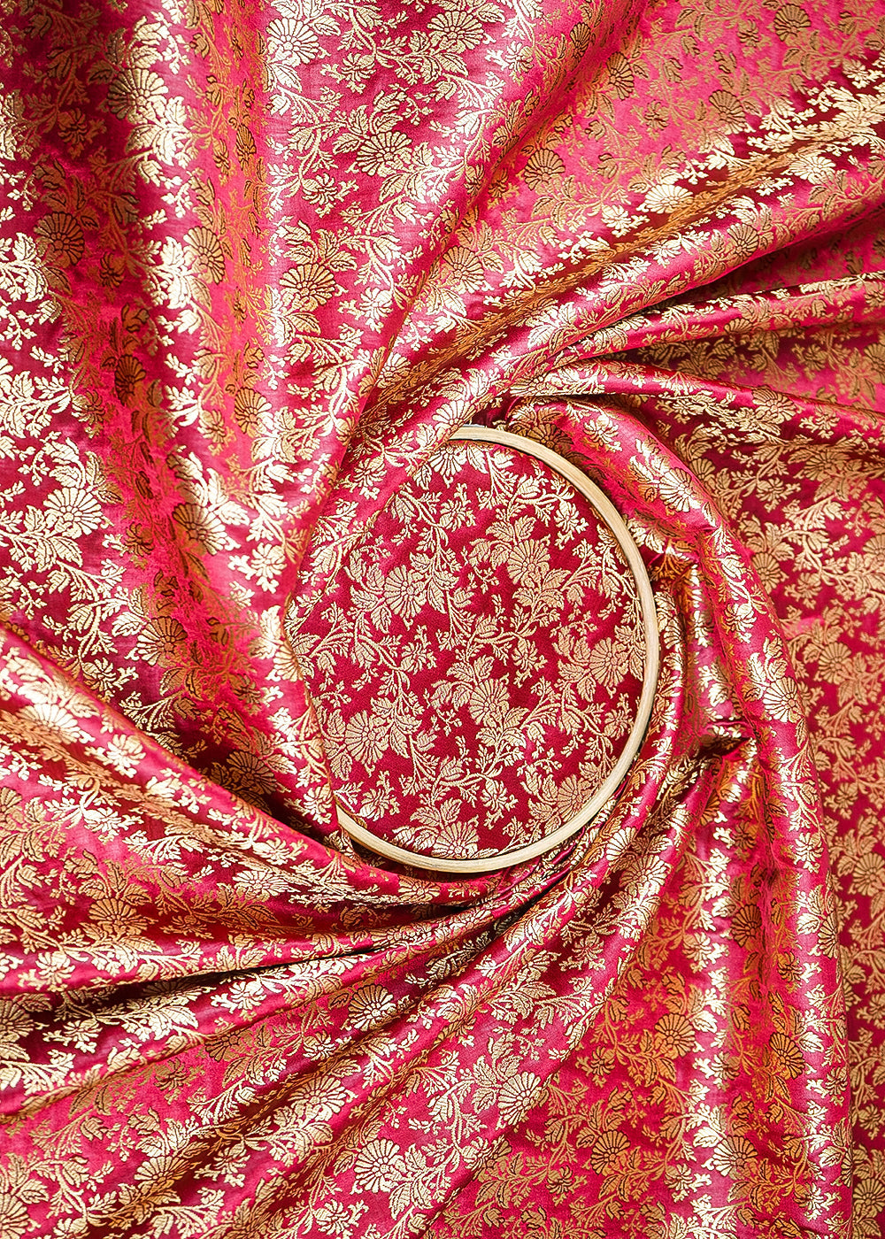 Wine-Banarasi-Brocade-Fabric-With-All-Over-Golden-Zari-Handloom-21833-close-view