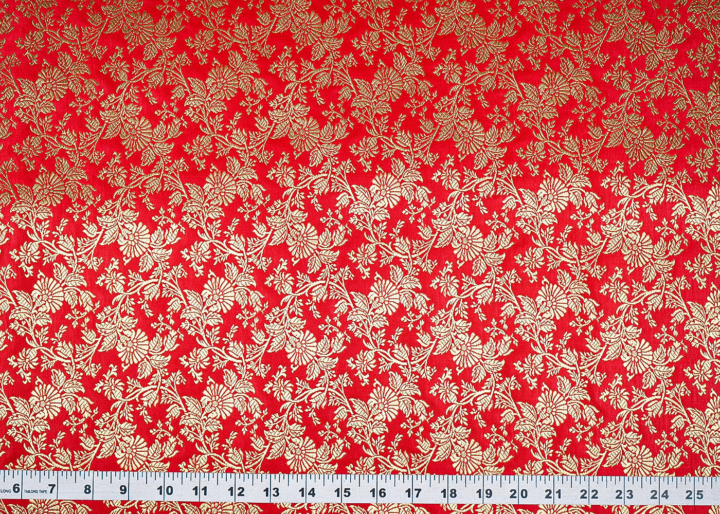 Red-Banarasi-Brocade-Fabric-With-All-Over-Golden-Zari-Handloom-21838-measurement-view