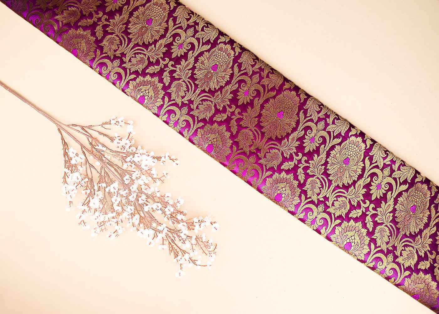 Purple-Banarasi-Brocade-Fabric-With-All-Over-Golden-Zari-Handloom-21861