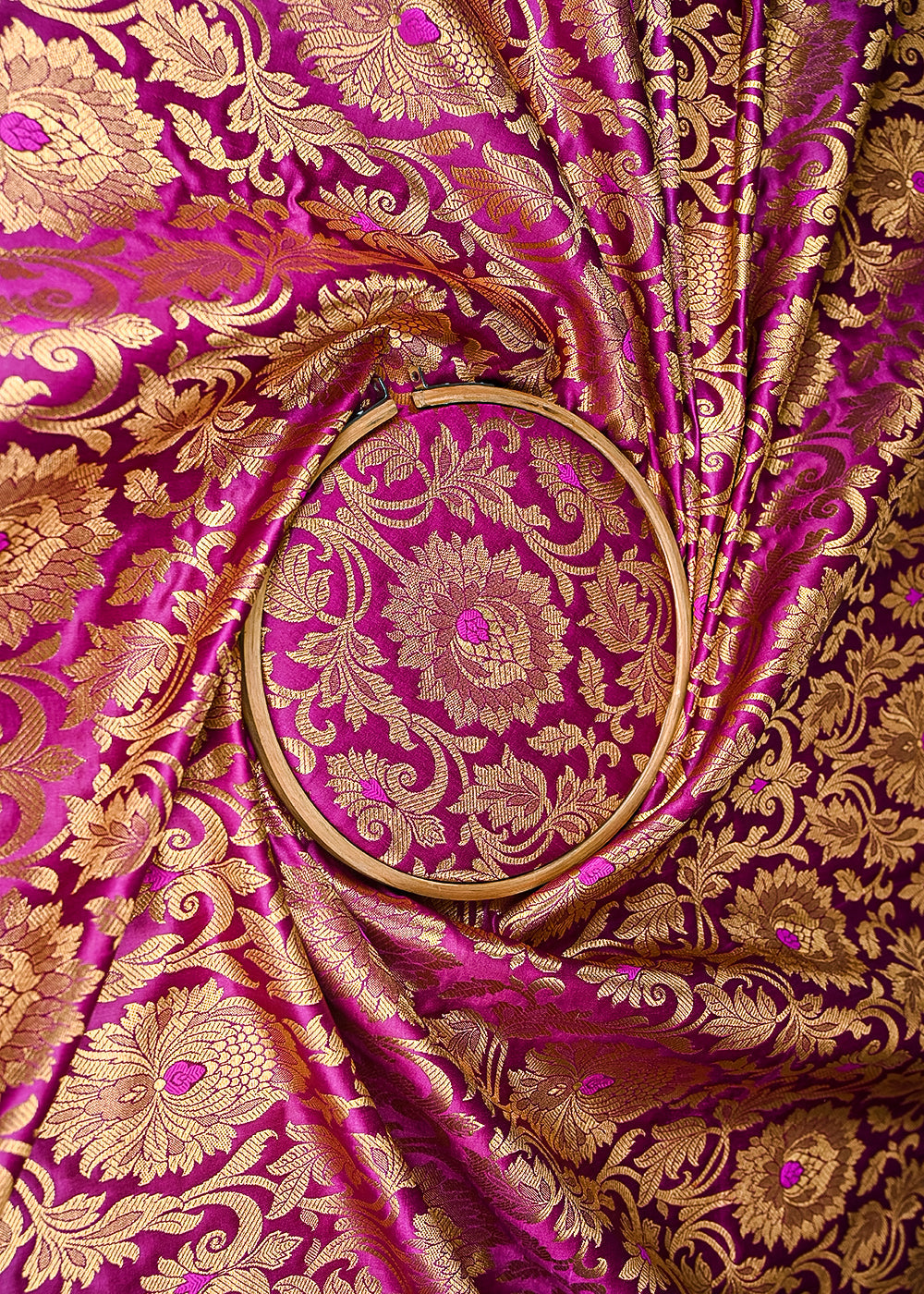 Purple-Banarasi-Brocade-Fabric-With-All-Over-Golden-Zari-Handloom-21861-close-view
