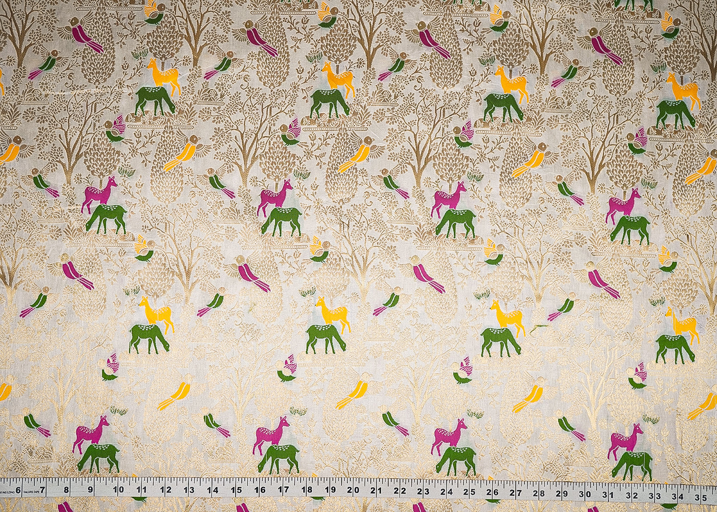 White Dyeable Silk Fabric With All Over Zari Handloom 21874