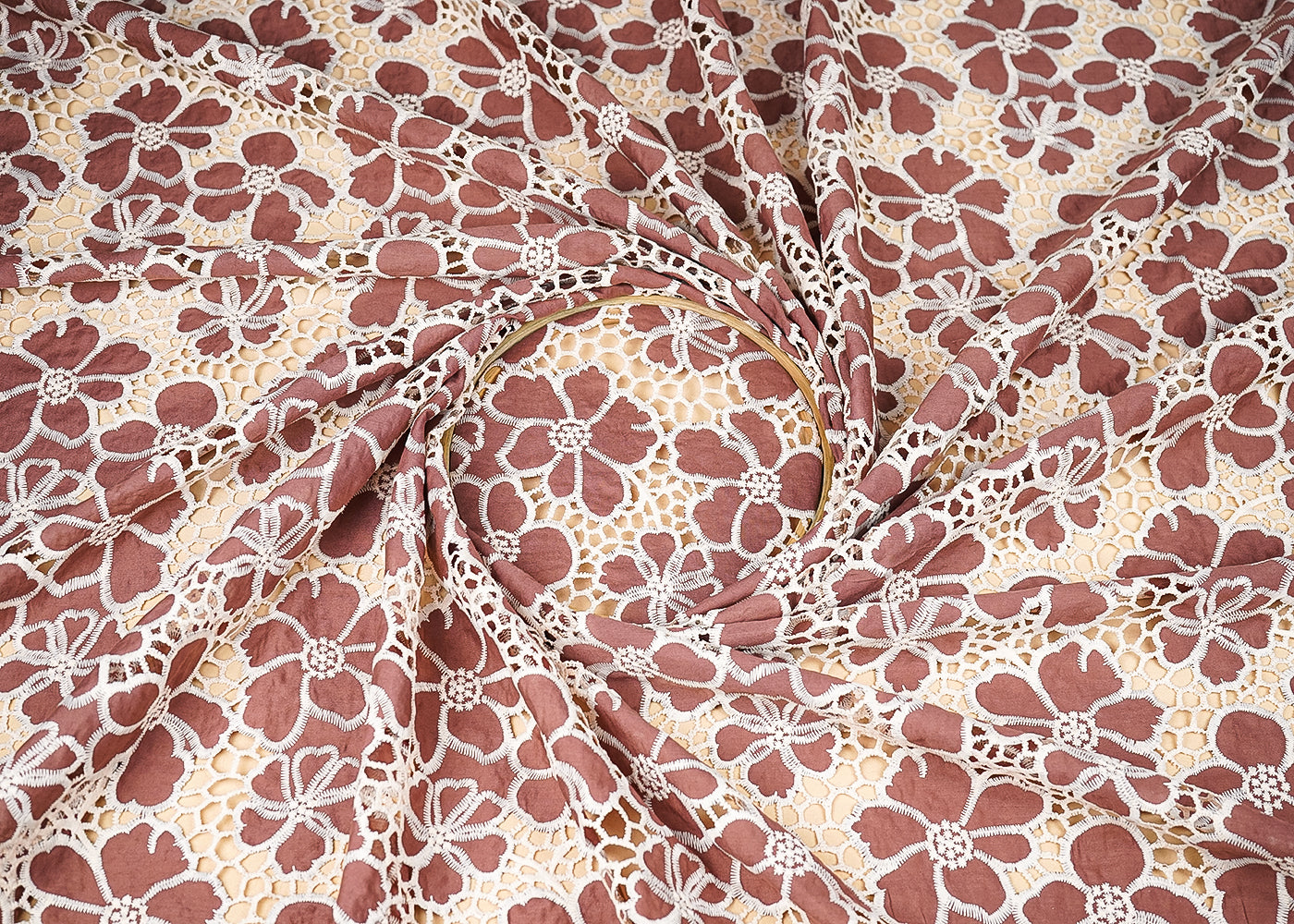 Brown-Cotton-Fabric-With-All-Over-Thread-And-Cutwork-With-Scalloped-Edges-21884-close-view