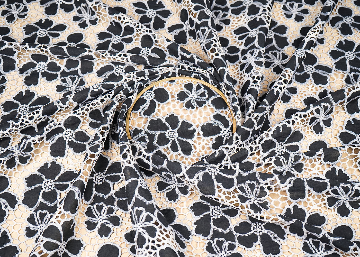 Black-Cotton-Fabric-With-All-Over-Thread-And-Cutwork-With-Scalloped-Edges-21886-close-view