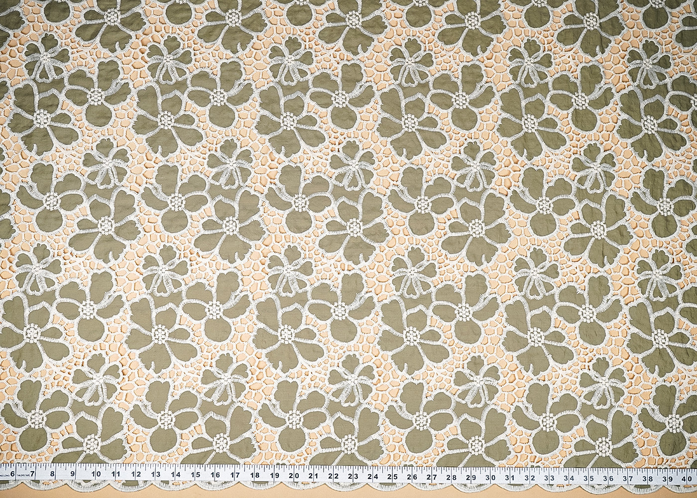 Olive-Green-Cotton-Fabric-With-All-Over-Thread-And-Cutwork-With-Scalloped-Edges-21887-measurement-view