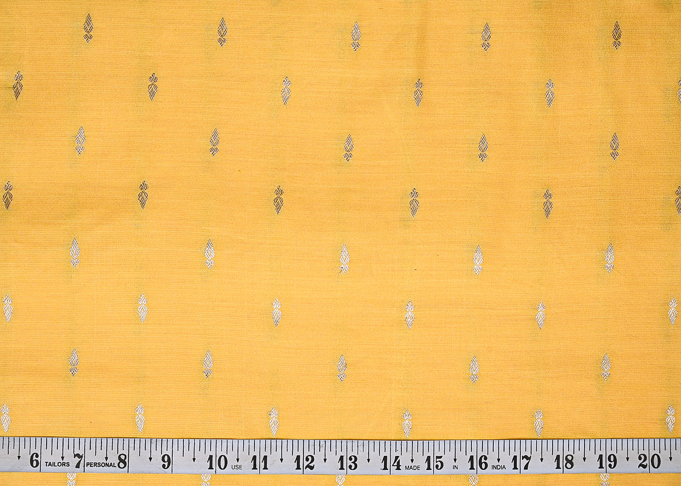 Yellow-Cotton-Silk-Fabric-With-All-Over-Zari-Handloom-21892-measurement-view