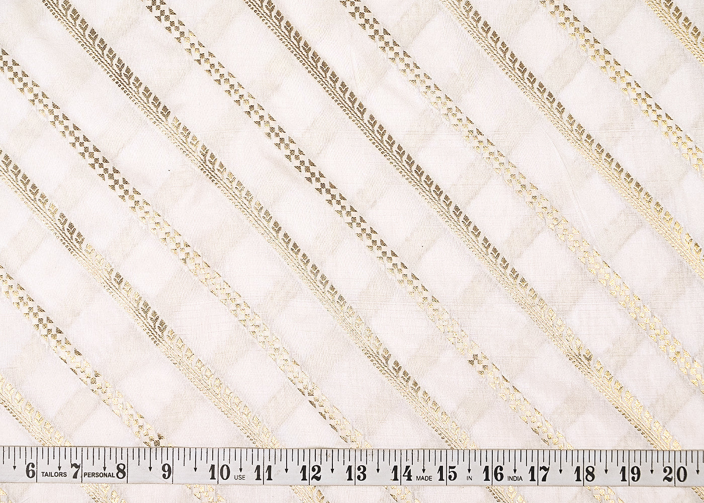 White-Dyeable-Banarasi-Brocade-Fabric-With-All-Over-Stripes-Of-Golden-Zari-Handloom-21928-measurement-view