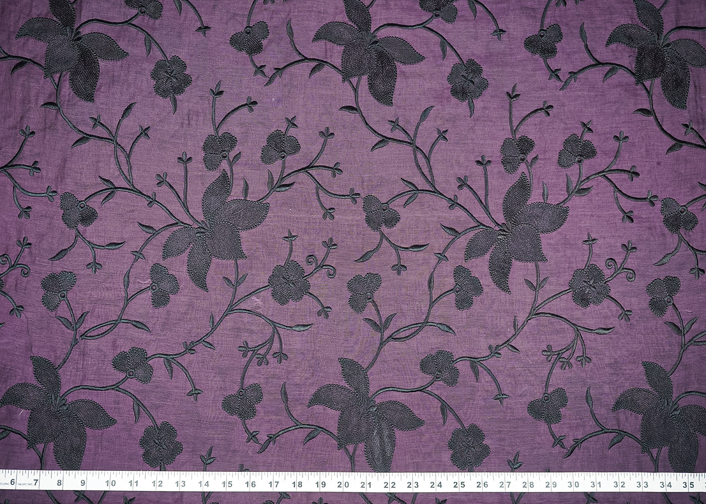 Purple Chanderi Fabric With All Over Thread Work 21948
