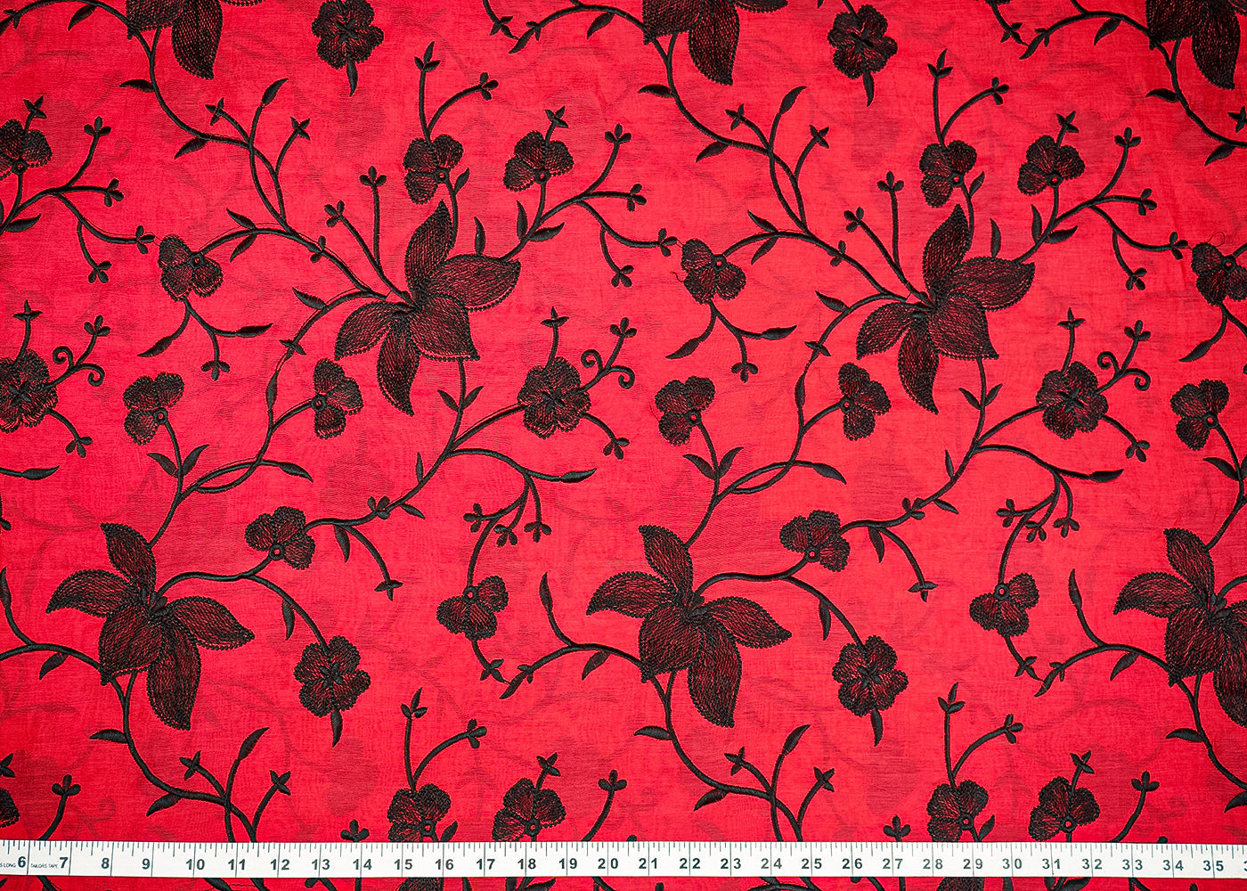 Red-Chanderi-Fabric-With-All-Over-Thread-Work-21950-measurement-view