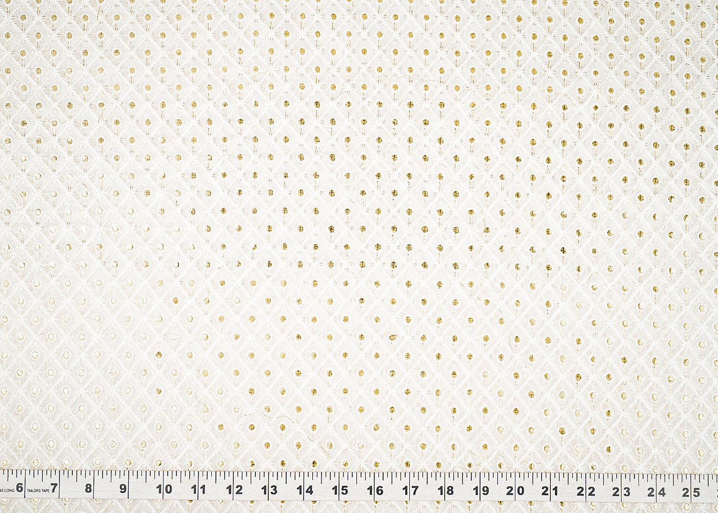 White Dyeable Georgette Fabric With All Over Zari, Sequins And Thread Work 21961