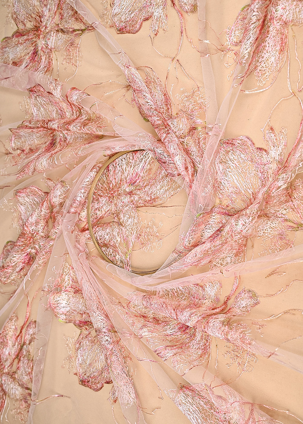 Peach-Imported-Net-Fabric-With-All-Over-Floral-Thread-Work-21971-close-view