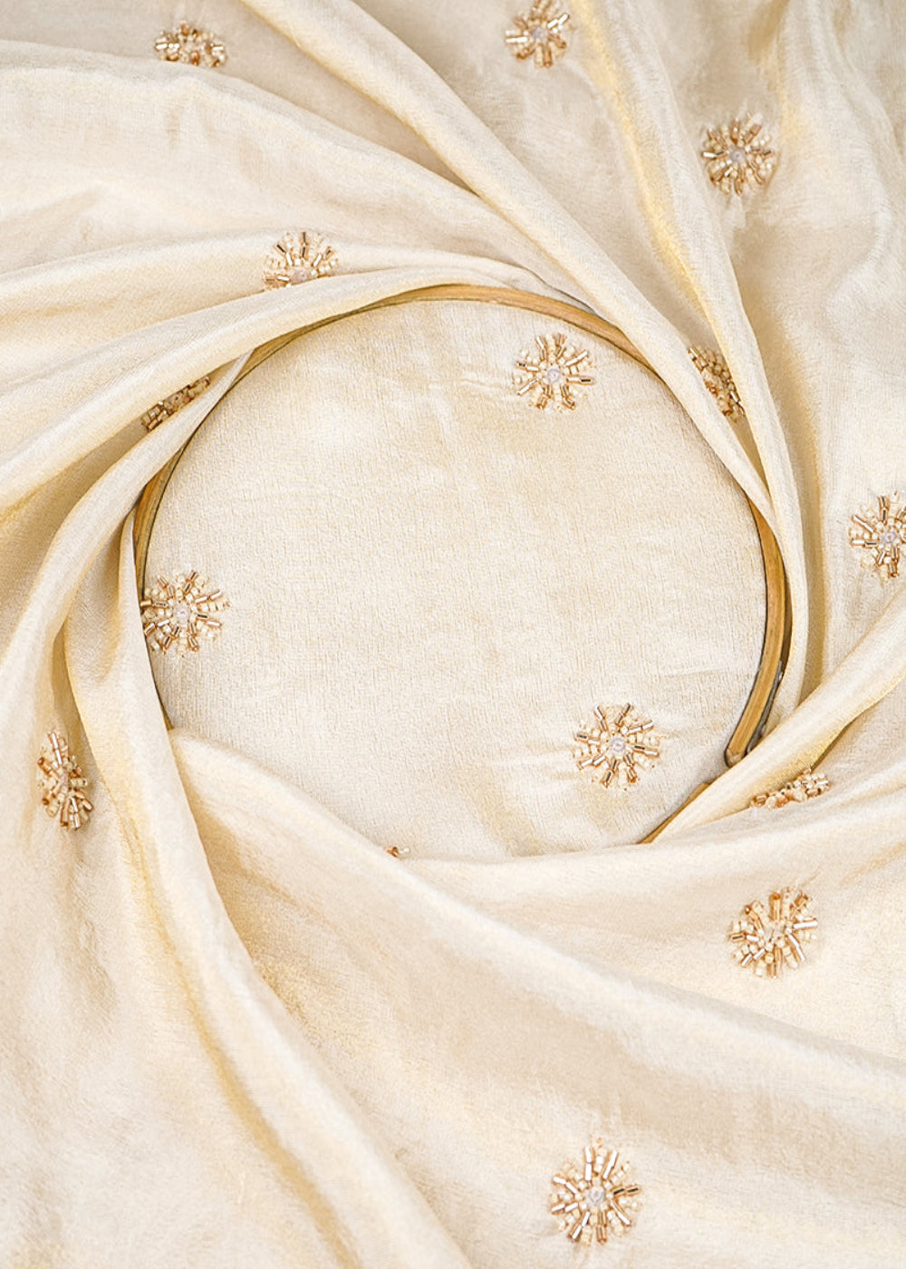 Golden-Dyeable-Tissue-Fabric-With-All-Over-Buti-Of-Sequin-Katdana-And-Bead-Work-21995-close-view