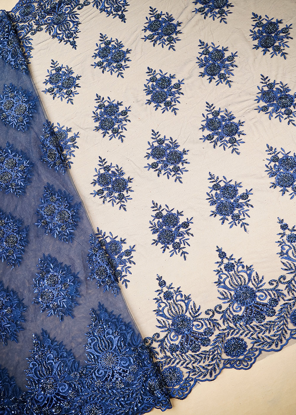 Navy-Blue-Imported-Net-Fabric-With-All-Over-Katdana,-Sequins-And-Bead-work-details