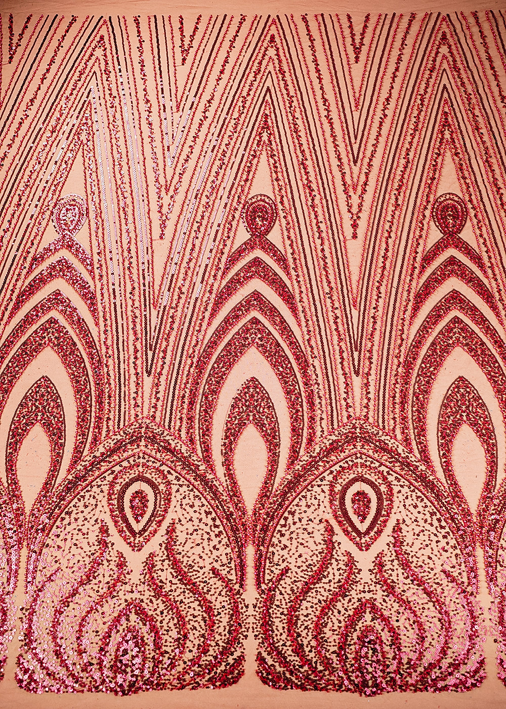 Maroon Imported Net Fabric With All Over Sequins, Bead And Katdana Work 22025