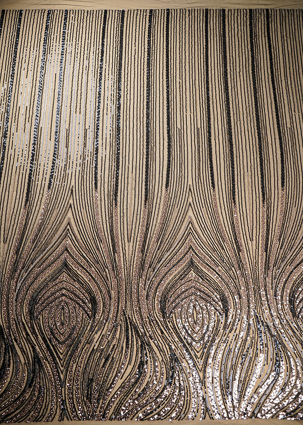 Black-Imported-Net-Fabric-With-All-Over-Sequins-And-Beads-Work-With-One-Side-Border-22042-work-view